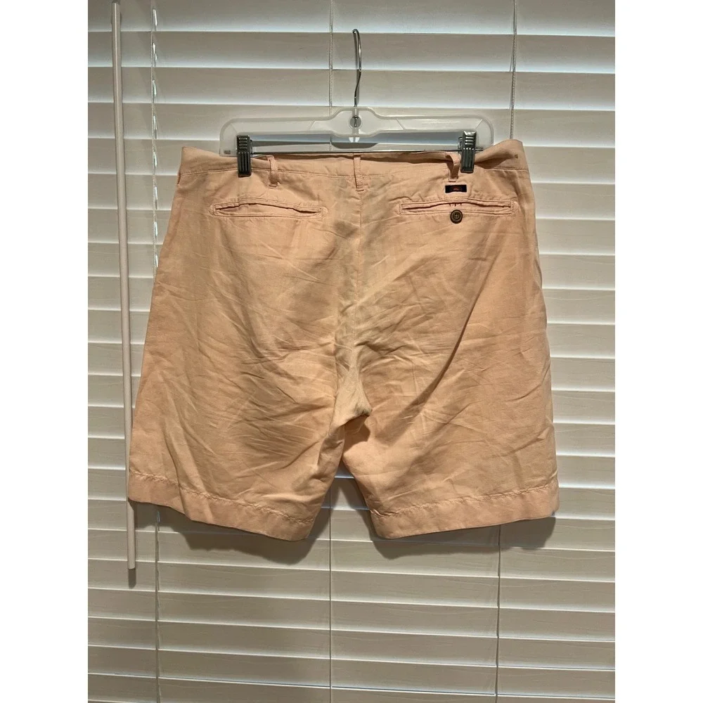 Faherty Brand Men's Shorts Size 34‎ Pink Linen Cotton Blend Casual